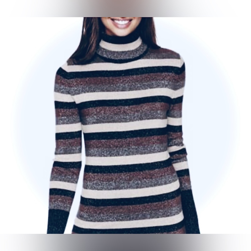 Worthington Multicolor Striped Turtleneck Sweater